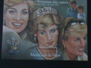 NIGER-1997- POPLE'S PRINCESS-DIANA MNH-S/S-VF-LAST ONE WE SHIP TO WORLDWIDE