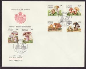 Monaco 1625-1630 Mushrooms 1988 U/A FDC