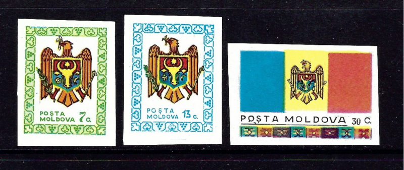 Moldova 1-3 MH 1991 Imperf set