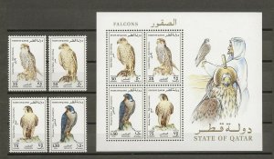 QATAR 1993 SG 928/31 & MS 932 MNH Cat £235.50