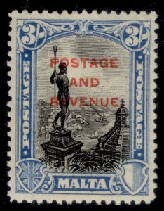 MALTA GV SG190, 3s black & blue, M MINT. Cat £23.