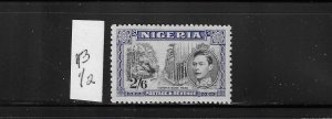 NIGERIA SCOTT #63C 1938-51 GEORGE VI  2/6SH PERF 13X11 1/2 - MINT LIGHT HINGED