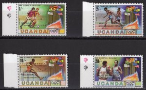 Uganda 1980 Sc#304/307 MOSCOW OLYMPICS WINNERS Set (4) MNH