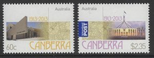 AUSTRALIA SG3948/9 2013 CENTENARY OF CANBERRA MNH