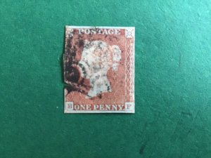 Queen Victoria 1841 British Penny Red Imperf  Stamp  R44166