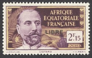 French Equitorial Africa Sc# 114 MH 1940-1941 2.15fr Overprint