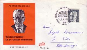 German FDC Sc.# 1036 President Heinemann L542