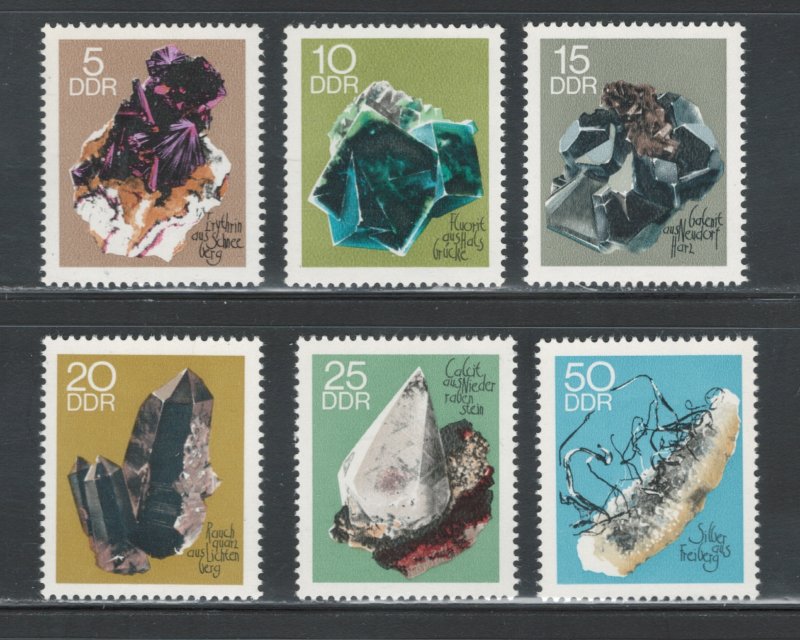 German Democratic Republic 1969 Minerals Scott # 1105 - 1110 MNH