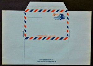 1967 US Sc. #UC39 air mail unfolded letter sheet, 13 cent, mint, very good shape