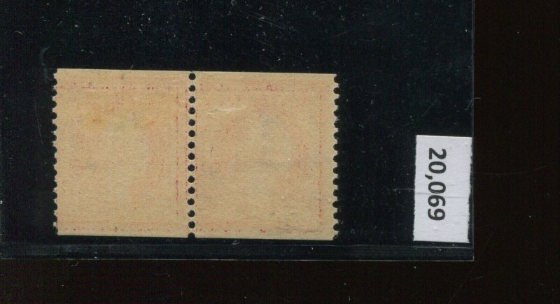 353 Washington Mint Coil  Line Pair of 2 Stamps with Crowe Cert (Bz 790)