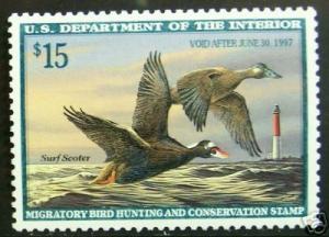 RW63 MNH $15. Surf Scoter      - 4916
