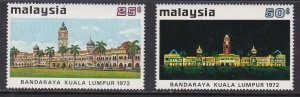 Malaysia # 96-97, Secretariat Building, Day & Night Views, NH, 1/2 Cat.