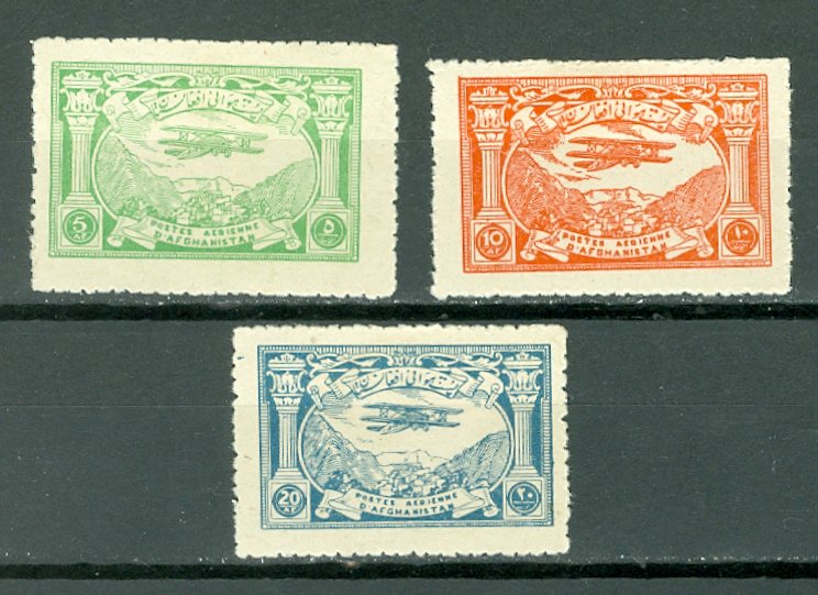 AFGHANISTAN  SCARCE SET  #C4-C6..SIGNED...MINT...$60.00