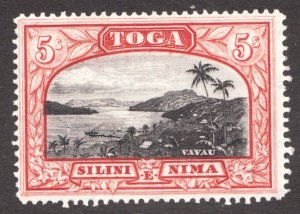 1942 Toga Tonga Sc# 81 - 5s  Palm Trees & Ship at Vavau Pictorial - MH Cv$12