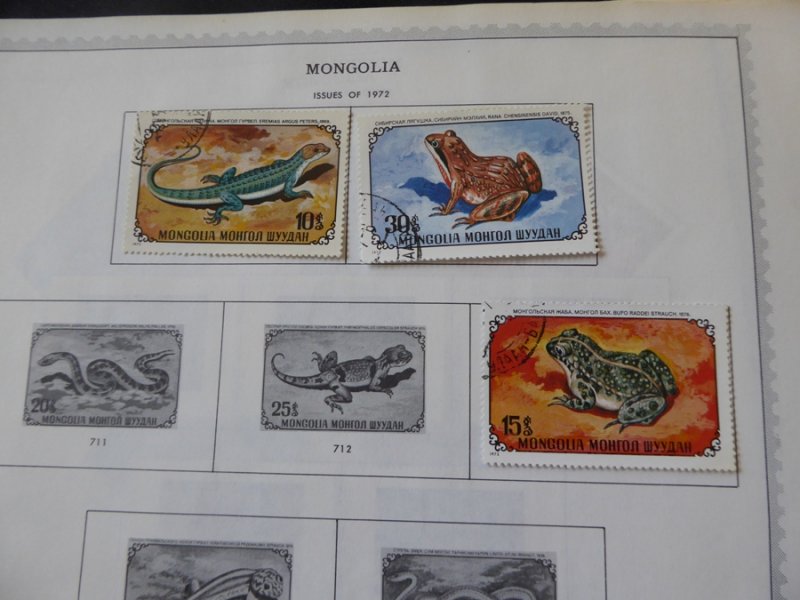 Mongolia 1968-1972 Stamp Collection on Album Pages