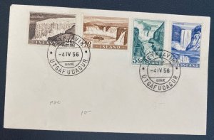 1956 Reykjavik Iceland First Day Cover FDC Waterfalls