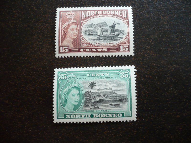 Stamps - North Borneo - Scott# 277-278 - Mint Hinged Part Set of 2 Stamps