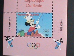 ​BENIN DISNEY STAMP:2009- DISNEY CARTOON-OLYMPIC GAMES-CTO-S/S SHEET #1 -VF