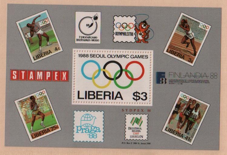 Liberia #1081 MNH Seoul Olympics Souvenir Sheet