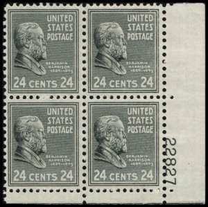 US #828 HARRISON MNH LR PLATE BLOCK #22827