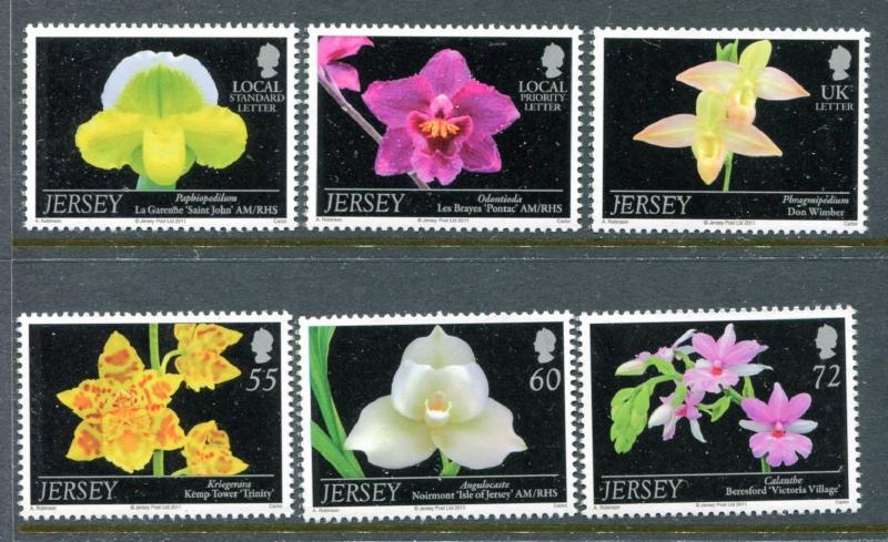 Jersey 1507-1513, MNH,  Flowers Orchids 2011-2 scans. x27142