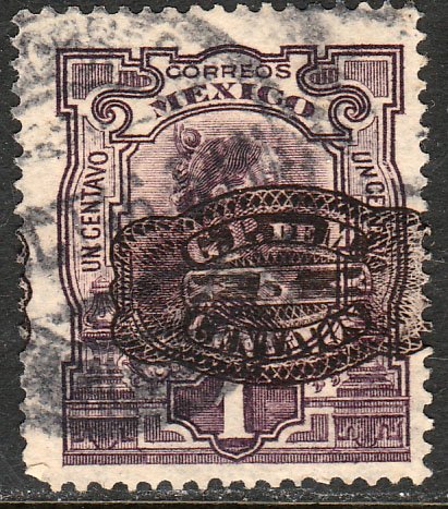 MEXICO 577 5cents ON 1cent BARRIL SURCHARGE USED. F-VF.  (245)