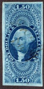 R78a - $1.50 - Inland Exchange - imperf - blue - used - ms cancel
