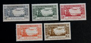 Senegal #C12-C16 MH Air Mail 1940 Post Office Fresh Faces