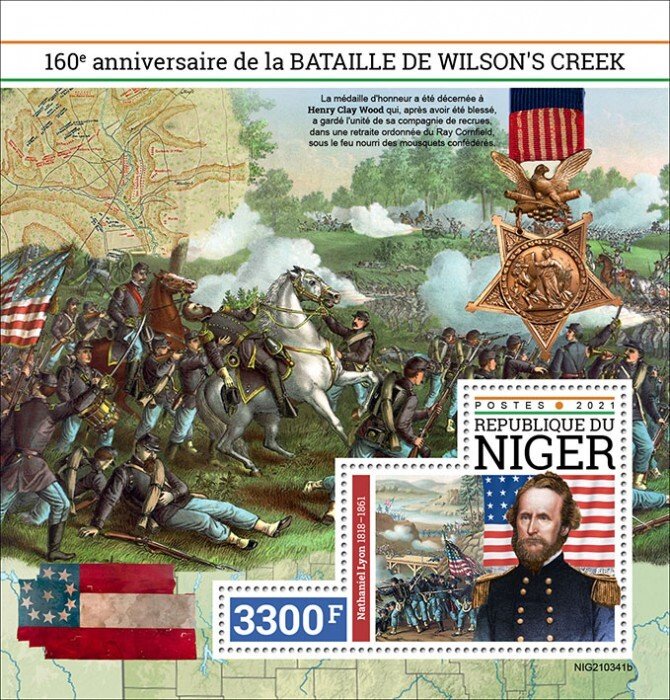 NIGER - 2021 - Battle of Wilson's Creek - Perf Souv Sheet - Mint Never H...