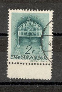 HUNGARY - USED STAMP, 2 f - ERROR - DOUBLE PERFORATION  - 1939.