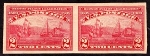 US 373 2c Hudson-Fulton Celebration Mint Pair SCV $87.50 XF OG NH