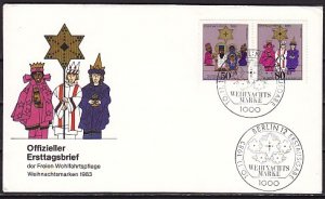 Germany, Scott cat. B615 & 9nb208. Christmas issue. First day cover. ^