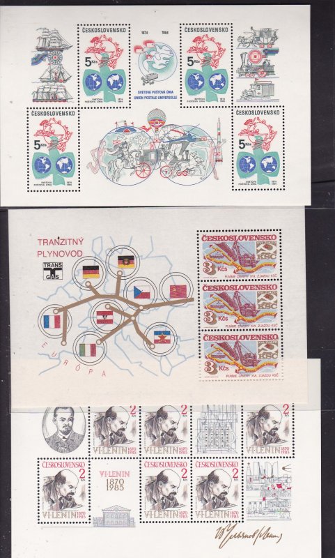 Czechoslovakia x 8 pristine MNH mini sheets from about 1980's