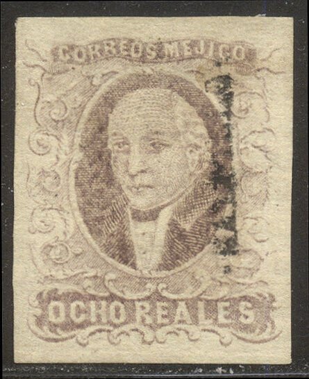 MEXICO #5 Unused - 1856 8r Red Lilac