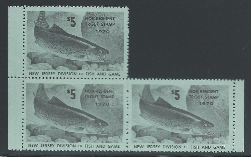 $5 Non-Resident New Jersey Trout Stamp 1970 #36, Partial ...