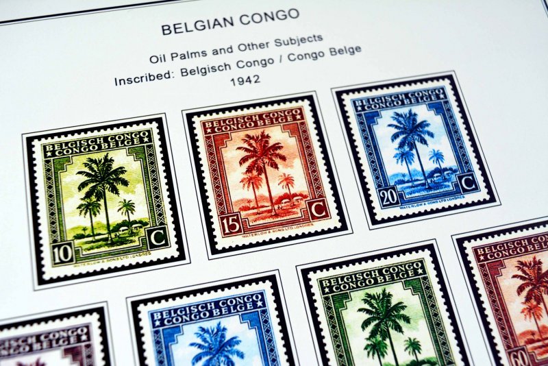 COLOR PRINTED BELGIAN CONGO 1886-1960 STAMP ALBUM PAGES (95 illustrated pages)