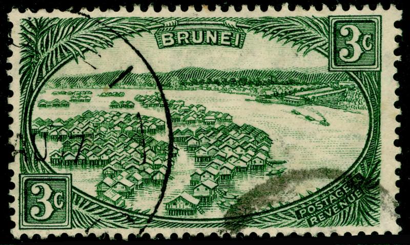 BRUNEI SG81, 3c green, USED.