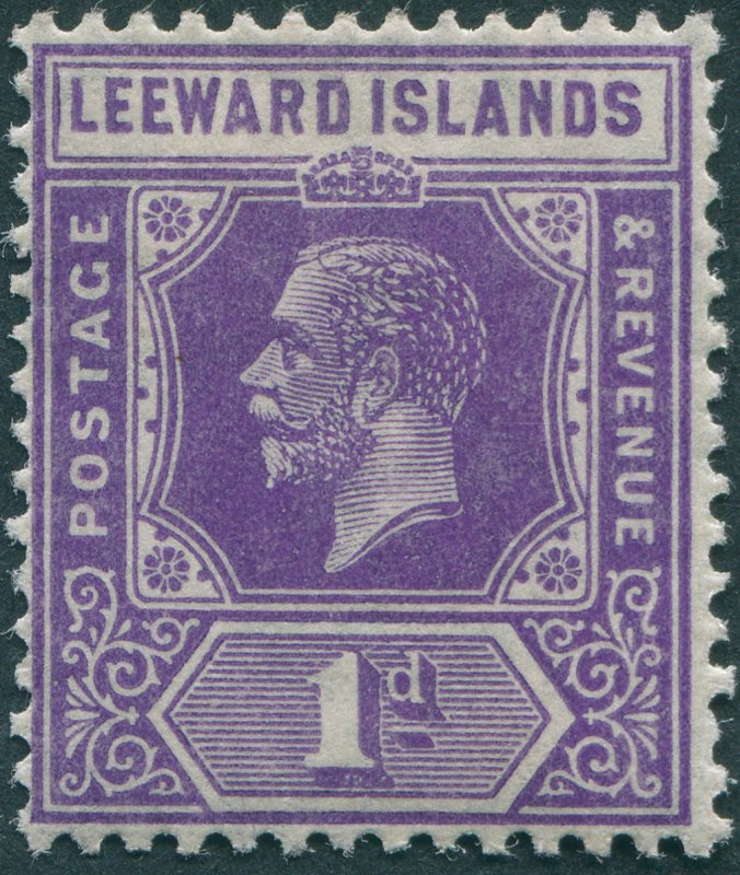 Leeward Islands 1922 1d bright violet Die II SG61 unused