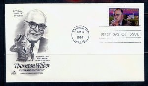 FIRST DAY COVER #3134 Thornton Wilder 32c Playwright ARTCRAFT U/A FDC 1997