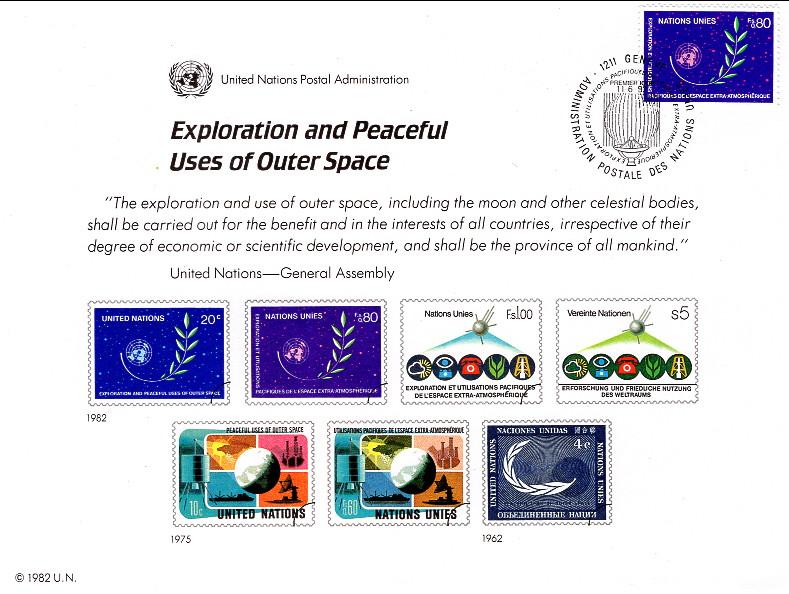 UN SC22 Outer Space Souvenir Card Geneva Cancel FDC