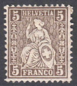 SWITZERLAND 43a OG H M/M F-VF BEAUTIFUL GUM $115 SCV BISTRE BROWN