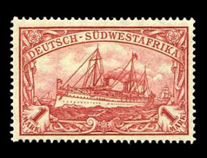 German Colonies, German South West Africa #31 (Mi. 29B) Cat€300, 1906-19 1m...