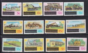 St. Kitts # 25 / 37, Overprints, Missing one value, NH, 1/2 Cat.