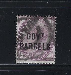 GREAT BRITAIN SCOTT #O37 1897 GOVERNMENT PARCEL 1D (LILAC) - USED