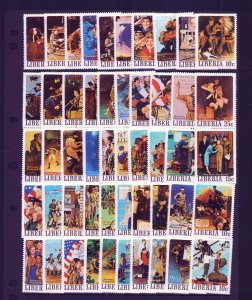 BOY SCOUTS LIBERIA SET OF 50  NORMAN ROCKWELL MNH 1979 Sc853-857 a-j x5 NOT CTO