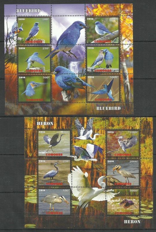 Nature Animals Birds Heron Bluebird Starling Perf. 5 sk.- 2016 (pr.issue) FG3