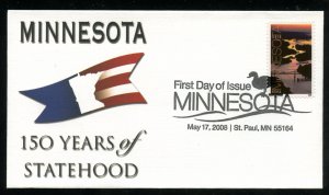 US 4266 Minnesota 150 years of Statehood UA Fleetwood cachet FDC DP