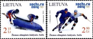 Lithuania 2014 MNH Stamps Scott 1016-1017 Sport Olympic Games Ice Hockey