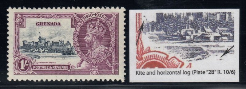 Grenada, SG 148l, MLH Kite & Horizontal Log variety