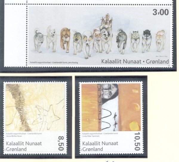 Greenland Sc 498-500 2007 Paintings stamp set mint NH